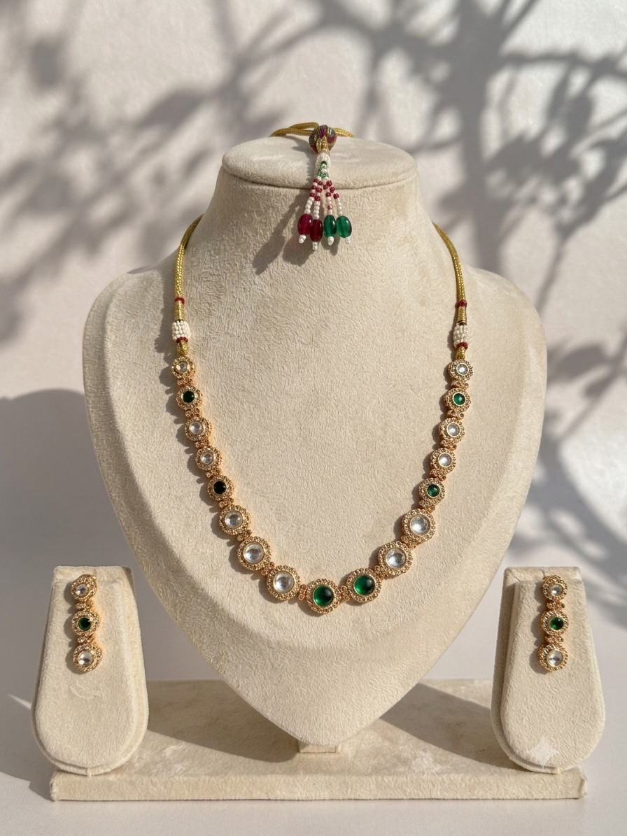 EMERALD TRADITIONAL GOLD PLATED CHOKER