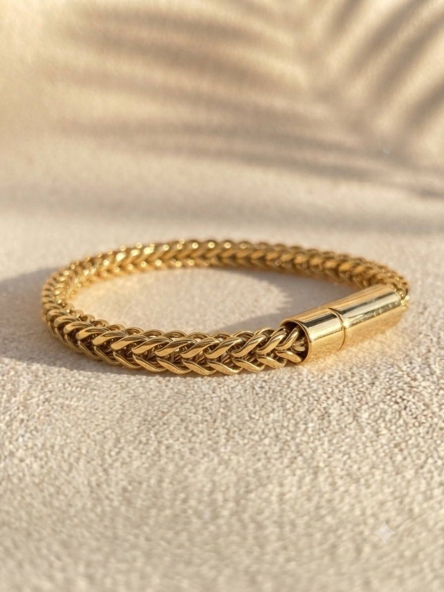 MENS 18k GOLD PLATED LOCK BRACELET