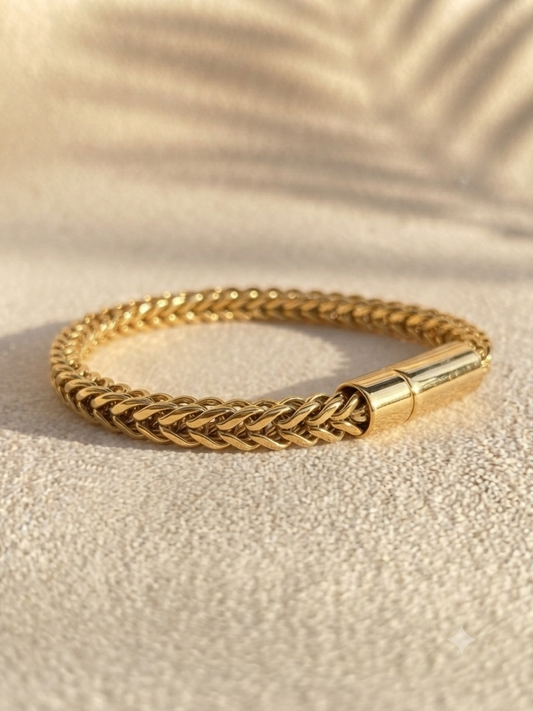 MENS 18k GOLD PLATED LOCK BRACELET