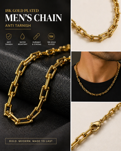 Men’s 18k Gold Plated Dailywear Chain