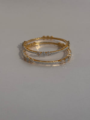 ANTIQUE MICRO GOLD PLATED ZIRCON BANGLES