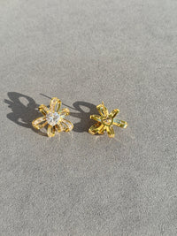 CZ DIAMOND GOLD PLATED EARRINGS
