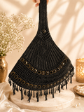 Noir Beaded Statement Sling Bag