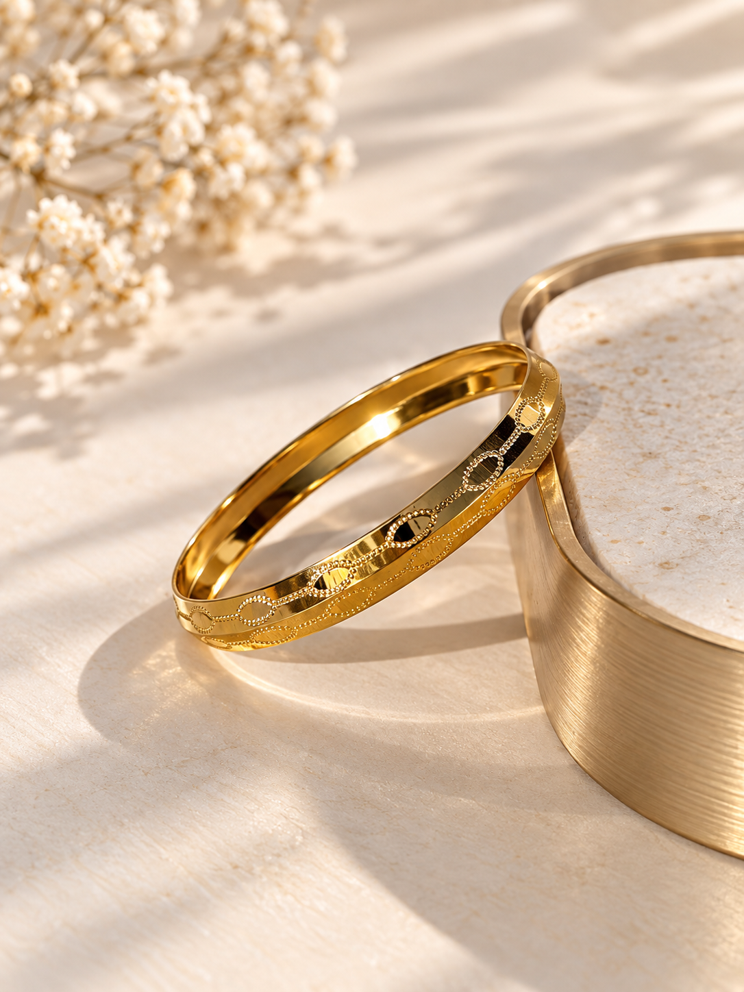 MENS GOLD PLATED ANTI TARNISH KADA
