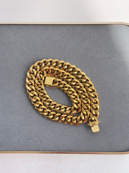 LUXE CUBAN GOLD PLATED LINK CHAIN - 15 MM