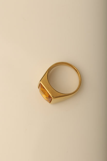 MEN'S YELLOW SAPPHIRE GOLD PLATED RING