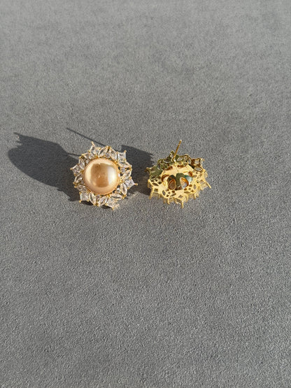 CZ NATURAL PEARLS STUDS