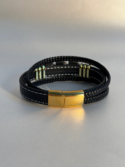 TIGER EYE LEATHER BRACELET