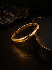 MENS 22K GOLD PLATED PLAIN KADA - 8Mm