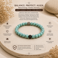 Turquoise & Lava Stone Anchor Bracelet