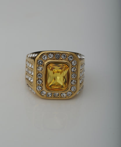MEN'S YELLOW SAPPHIRE GOLD PLATED RING