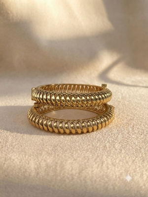 Royal Rope Screw-Open Gold Plated Bangles