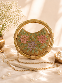 Heritage Bloom Embroidered Potli Clutch