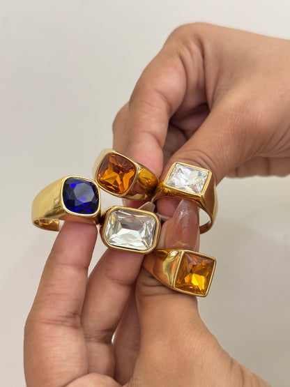 MEN'S BLUE SAPPHIRE GOLD PLATED RING