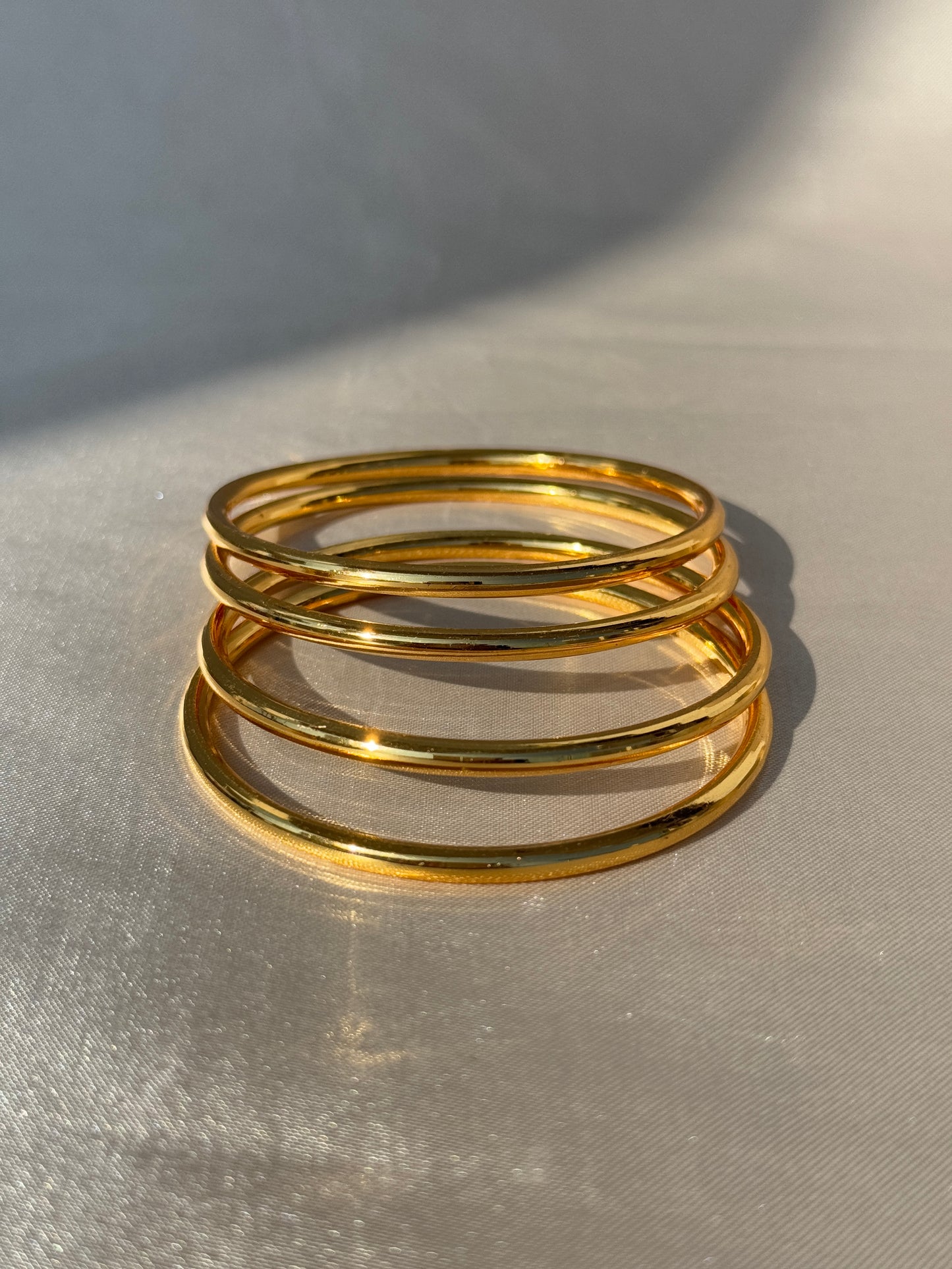 THICK MICRO GOLD PLATED PLAIN BANGLES - 2.5 MM