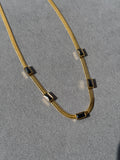 BLACK STONE 18k NECKLACE