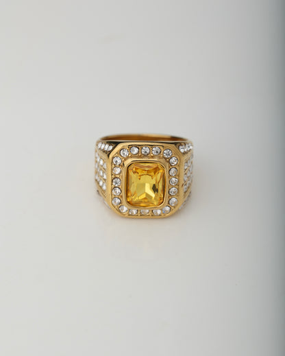 MEN'S YELLOW SAPPHIRE GOLD PLATED RING