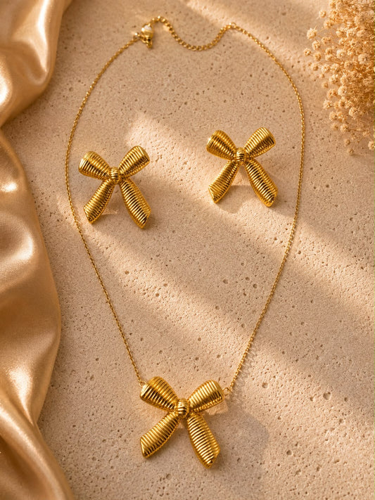 GOLD PLATED 18K ANTI TARNISH CHAIN WITH EARRINGS