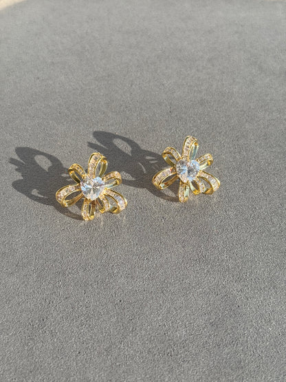 CZ DIAMOND GOLD PLATED EARRINGS
