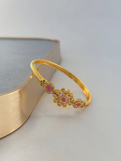 ANTIQUE EMERALD AND RUBY STONE BANGLES