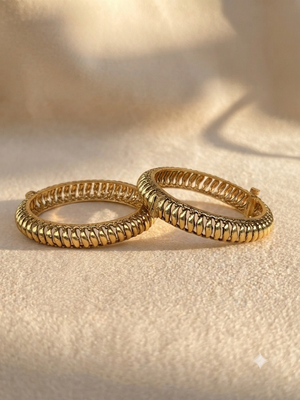 Royal Rope Screw-Open Gold Plated Bangles
