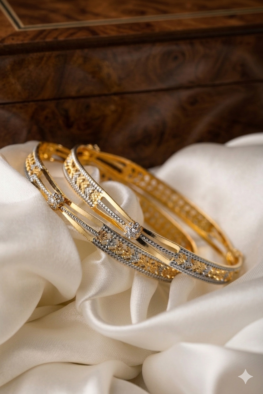 ANTIQUE MICRO GOLD PLATED BANGLE