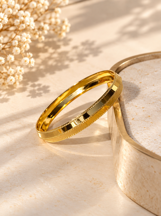 MENS GOLD PLATED ANTI TARNISH KADA