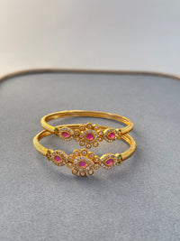 ANTIQUE EMERALD AND RUBY STONE BANGLES