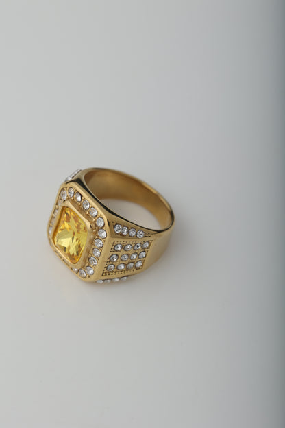 MEN'S YELLOW SAPPHIRE GOLD PLATED RING