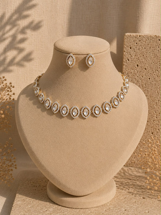 Celeste Halo Crystal Necklace Set