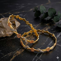 THREE TONE MICRO GOLD PLATED BANGLES
