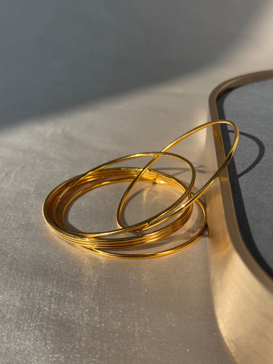 THIN MICRO GOLD PLATED BANGLES - 1MM