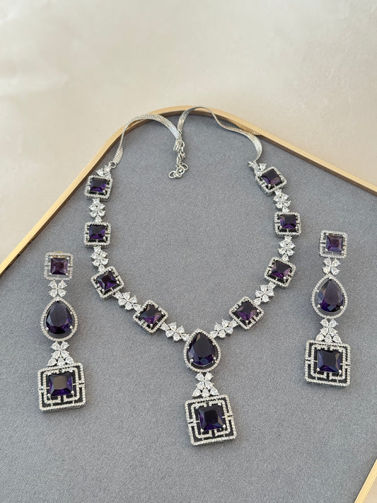 BLUE AMERICAN DIAMOND NECKLACE