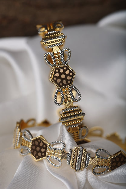 MICRO GOLD PLATED THREE TONE BANGLE