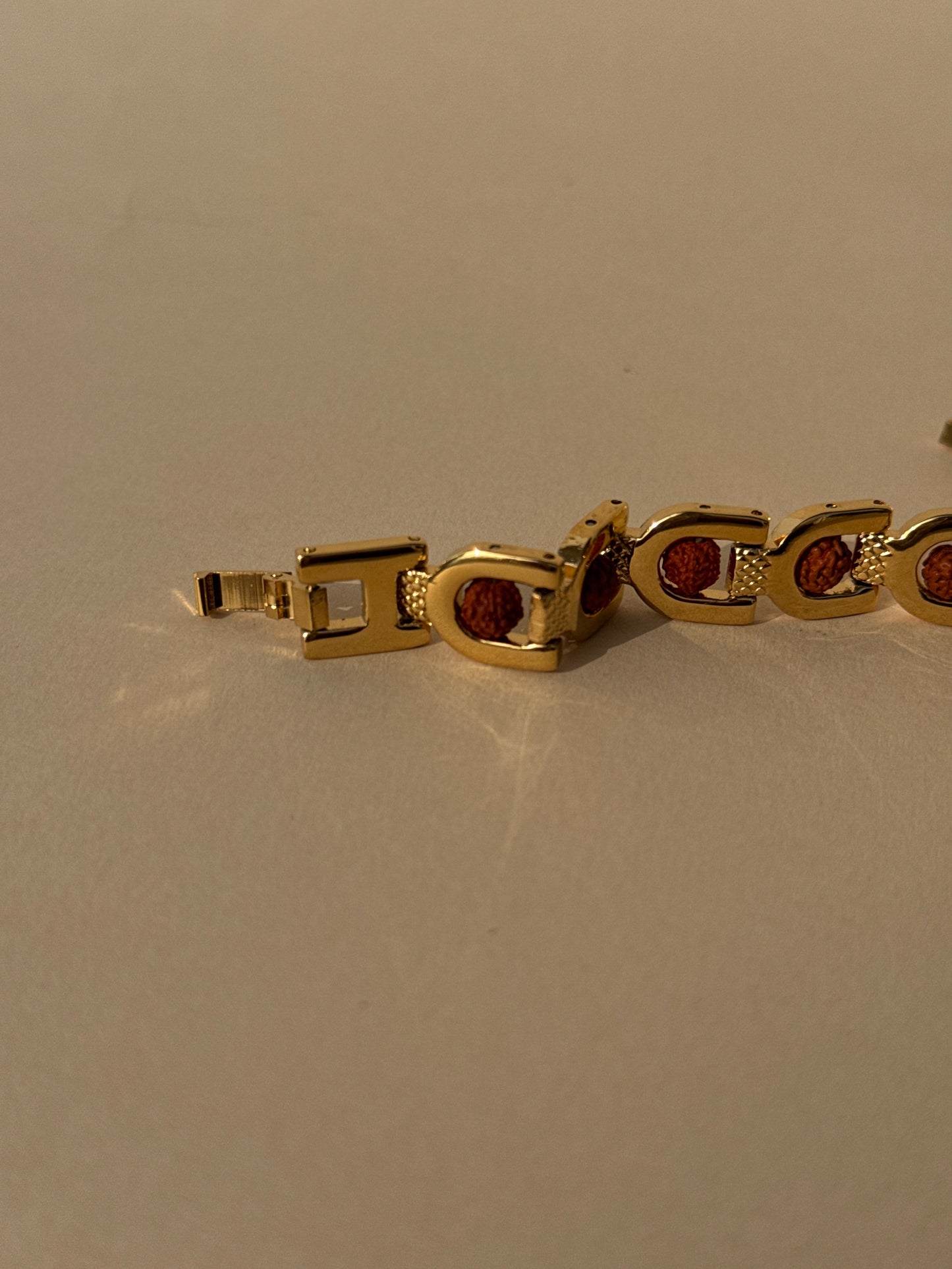Gold-Plated Rudraksha Chain Bracelet