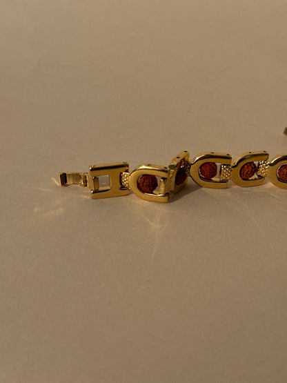 Gold-Plated Rudraksha Chain Bracelet