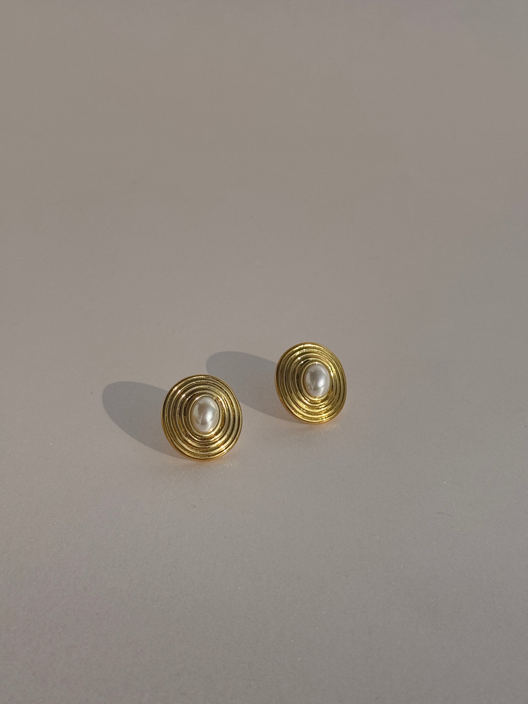 Natural Pearls Gold Plated Studs