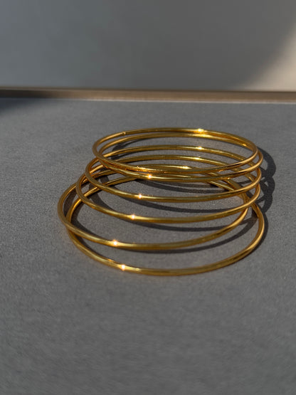 THIN MICRO GOLD PLATED BANGLES - 1MM