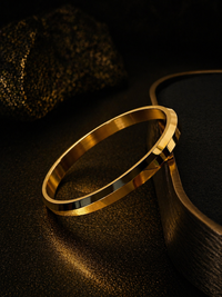 MENS 22K GOLD PLATED ANTI TARNISH KADA - 8 MM