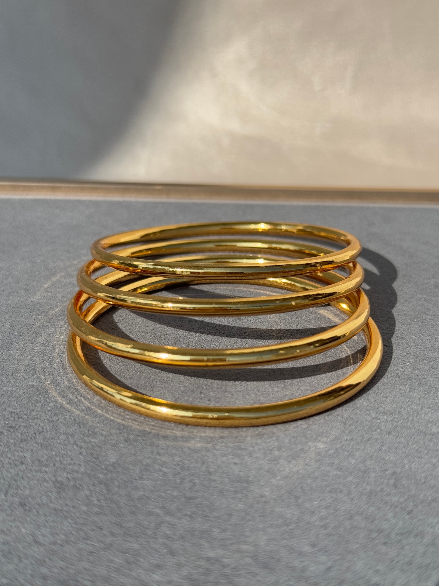 THICK MICRO GOLD PLATED PLAIN BANGLES - 2.5 MM