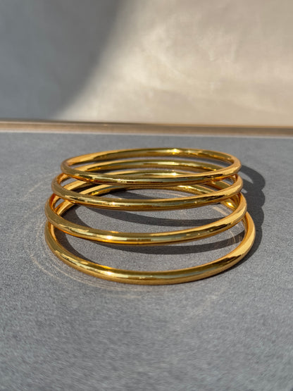 THICK MICRO GOLD PLATED PLAIN BANGLES - 2.5 MM