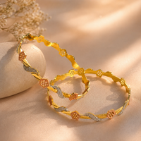 THREE TONE MICRO GOLD PLATED BANGLES