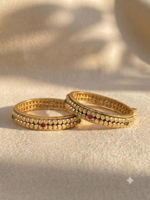 Regal Heritage Screw-Open Gold Plated Bangles