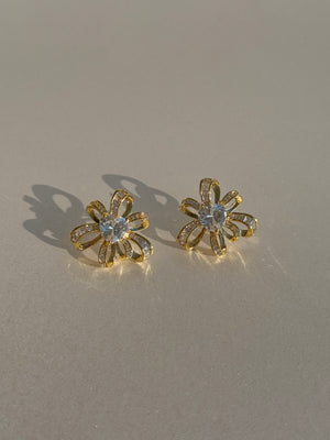 CZ DIAMOND GOLD PLATED EARRINGS