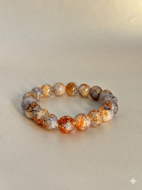 Earth-Tone Fire Agate Bead Bracelet