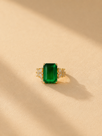 Vanya Emerald Micro Gold Plated Ring