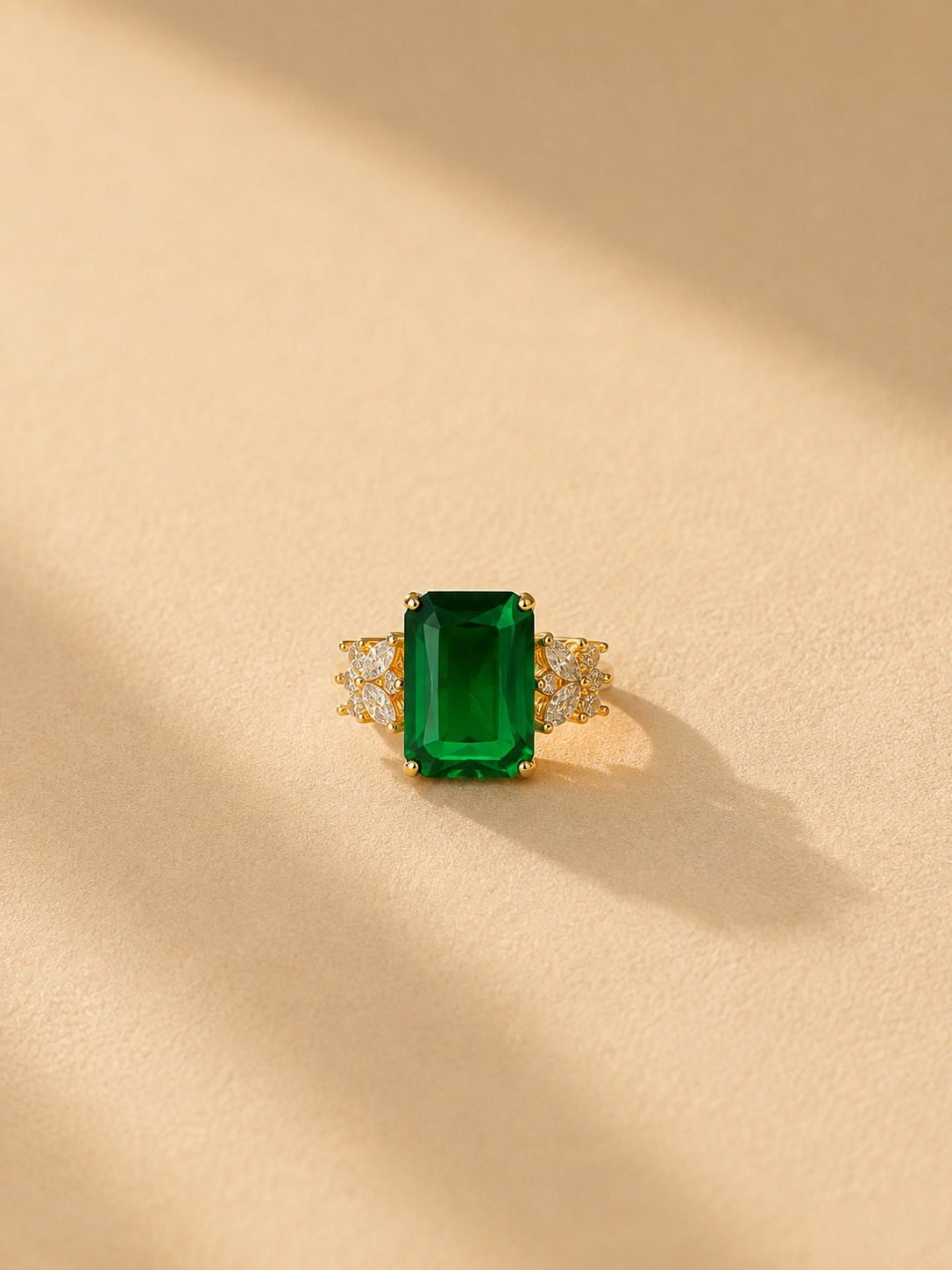 Vanya Emerald Micro Gold Plated Ring