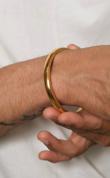 MENS 18k GOLD PLATED PLAIN KADA - 8Mm