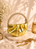 Golden Grace Ruched Handle Bag