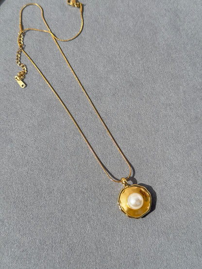 NATURAL PEARL 18k GOLD PLATED CHAIN